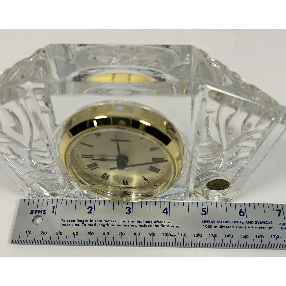 Vintage Cristal d'Arques France Lead Crystal Desk Clock Free Standing 7